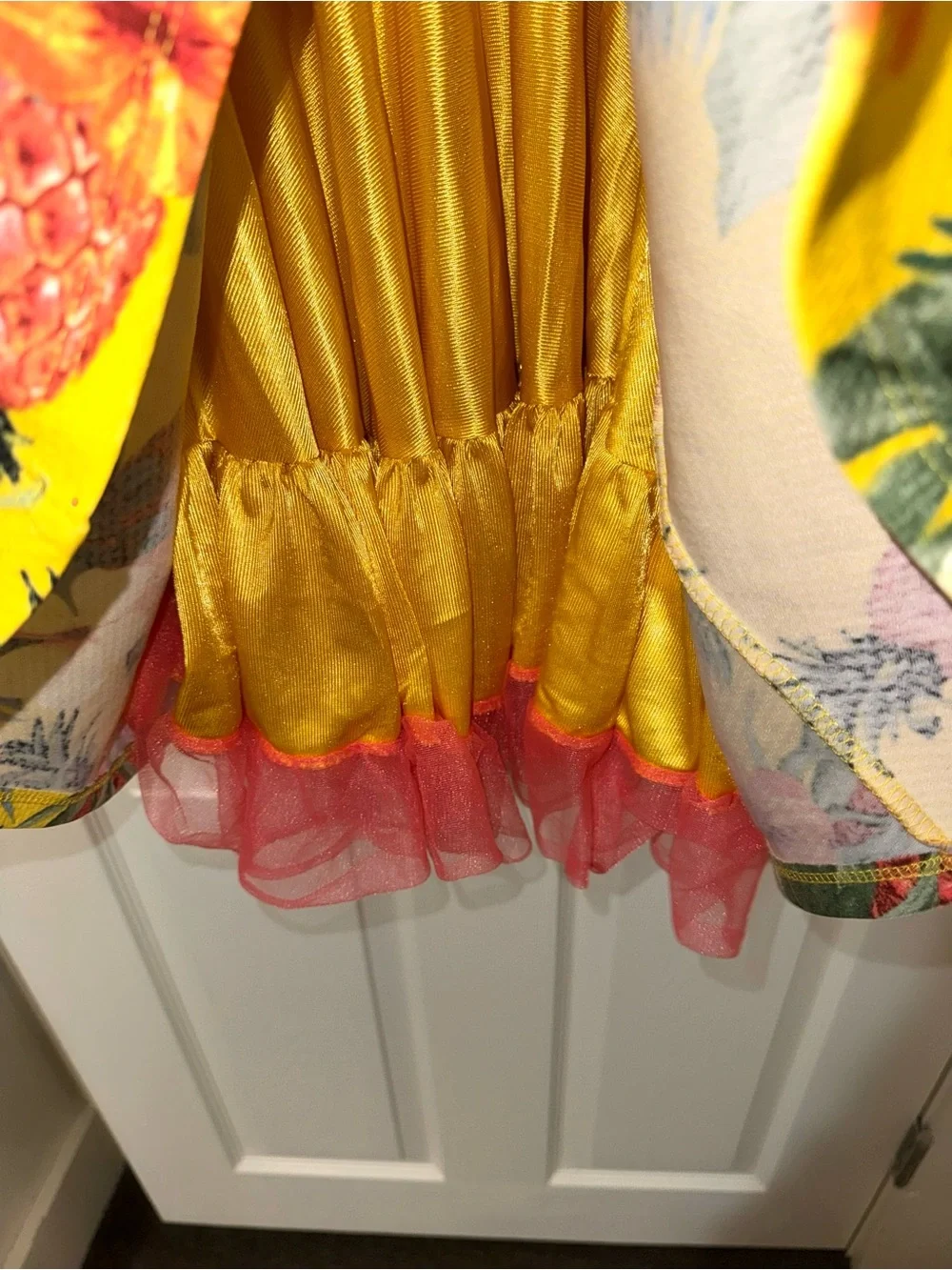 Girls' Yellow Tropical Pineapple Floral Halter Dress